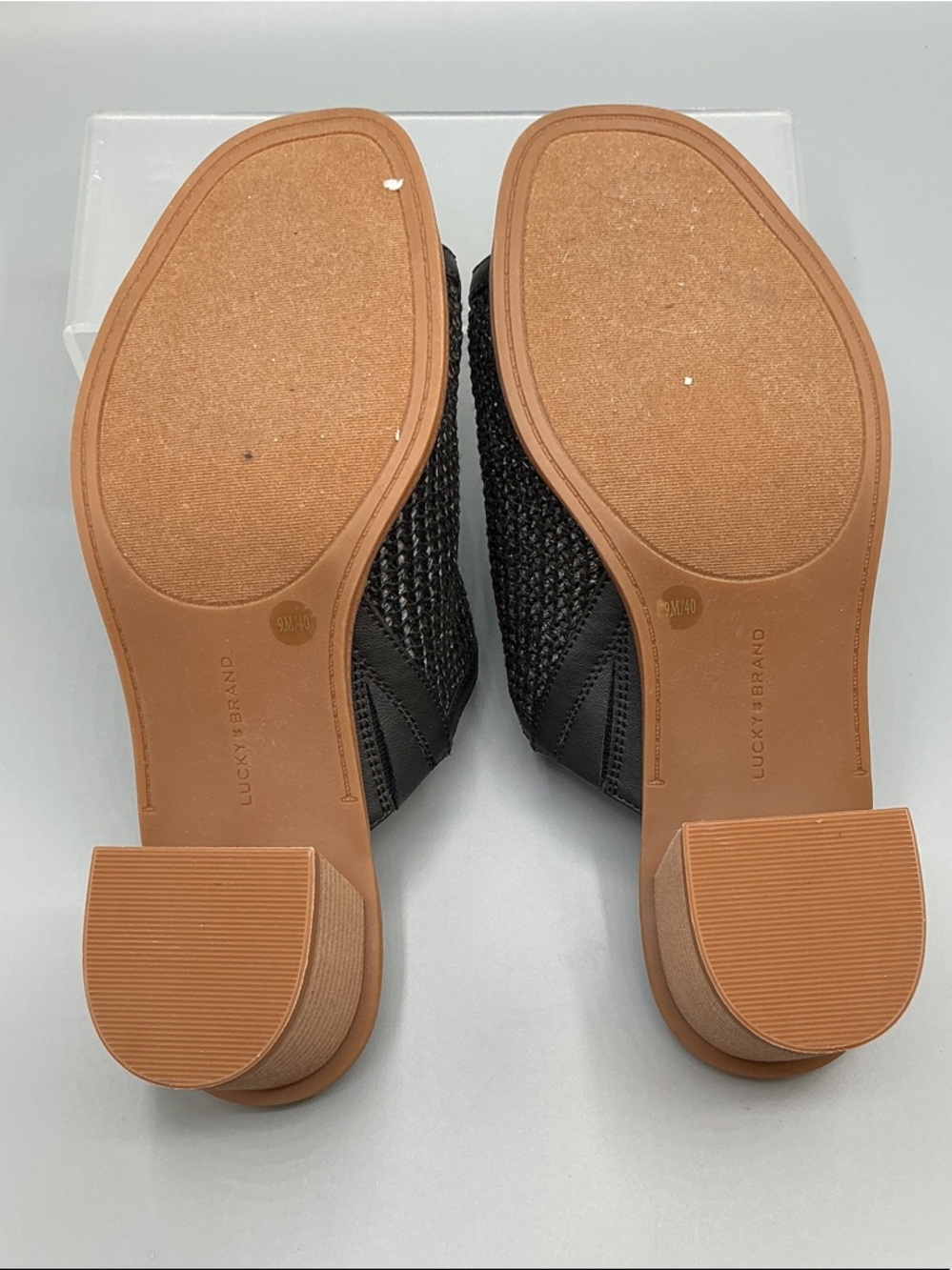Lucky Brand Lenira Slide Sandal Black Woven Slide Mules, size 9 - Picture 4 of 6